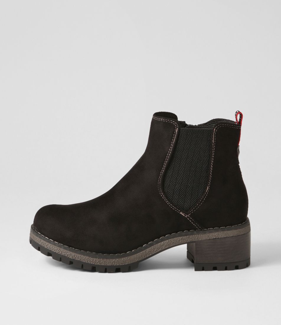 Smala Black Microsuede Ankle Boots