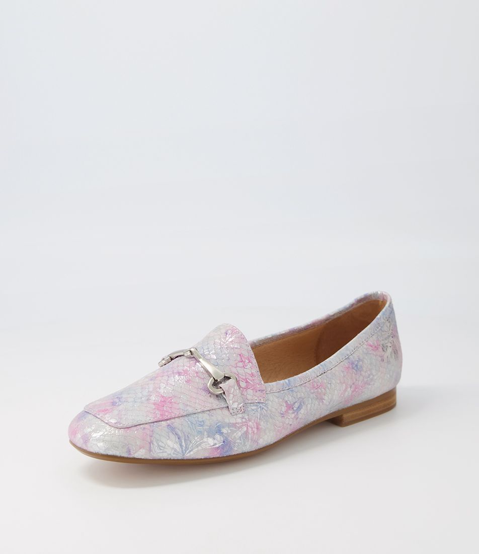 Mena Pastel Print Leather Loafers