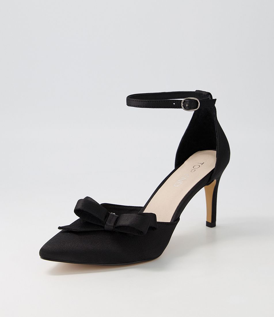 Benzals Black Satin Heels