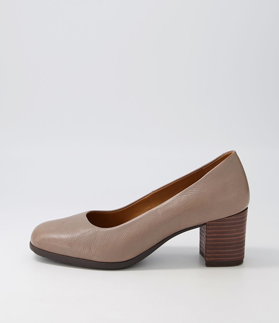 Volume Taupe Leather Heels