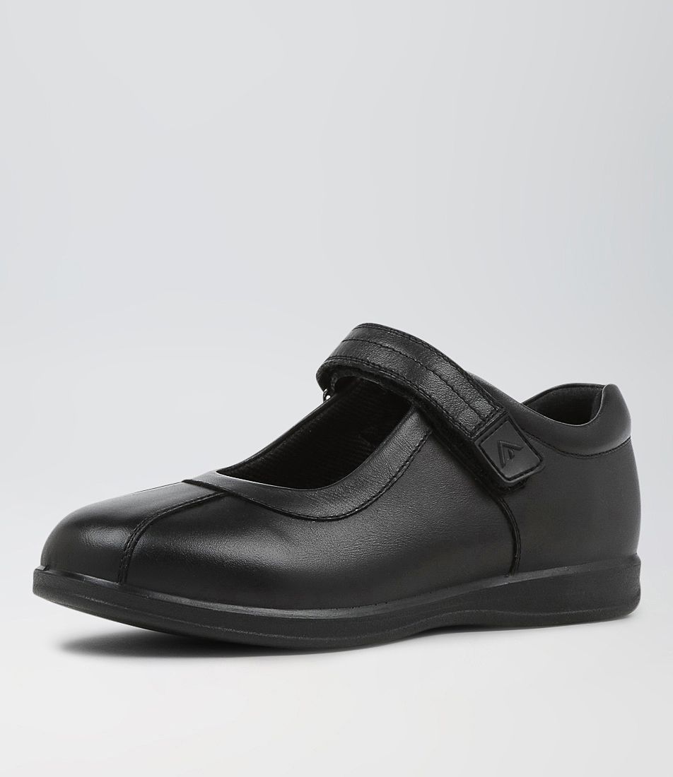Sienna Jnr E Lol Black Leather Flat Shoes