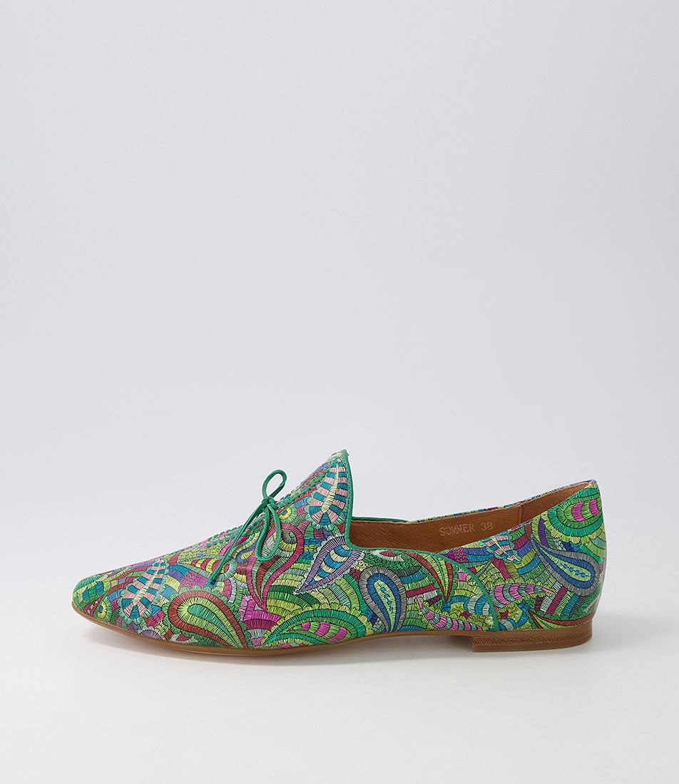 Sommer GREEN HARLEQUIN Multi Flat Shoes
