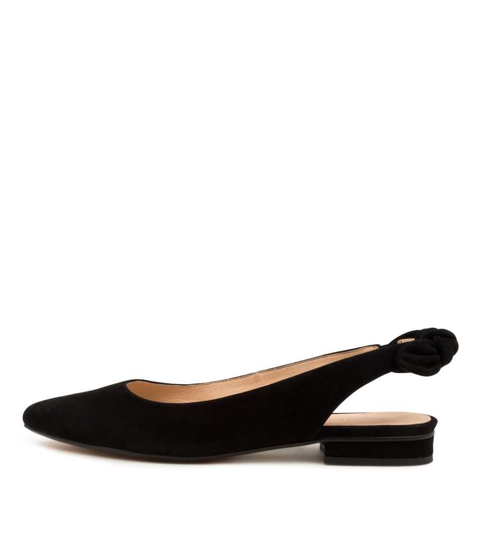 Daintee Black Suede Flat Shoes