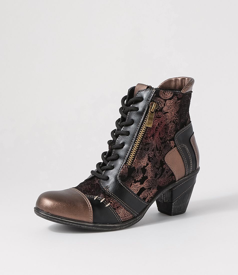 Zolika Bronze Multi Lace Up Boots