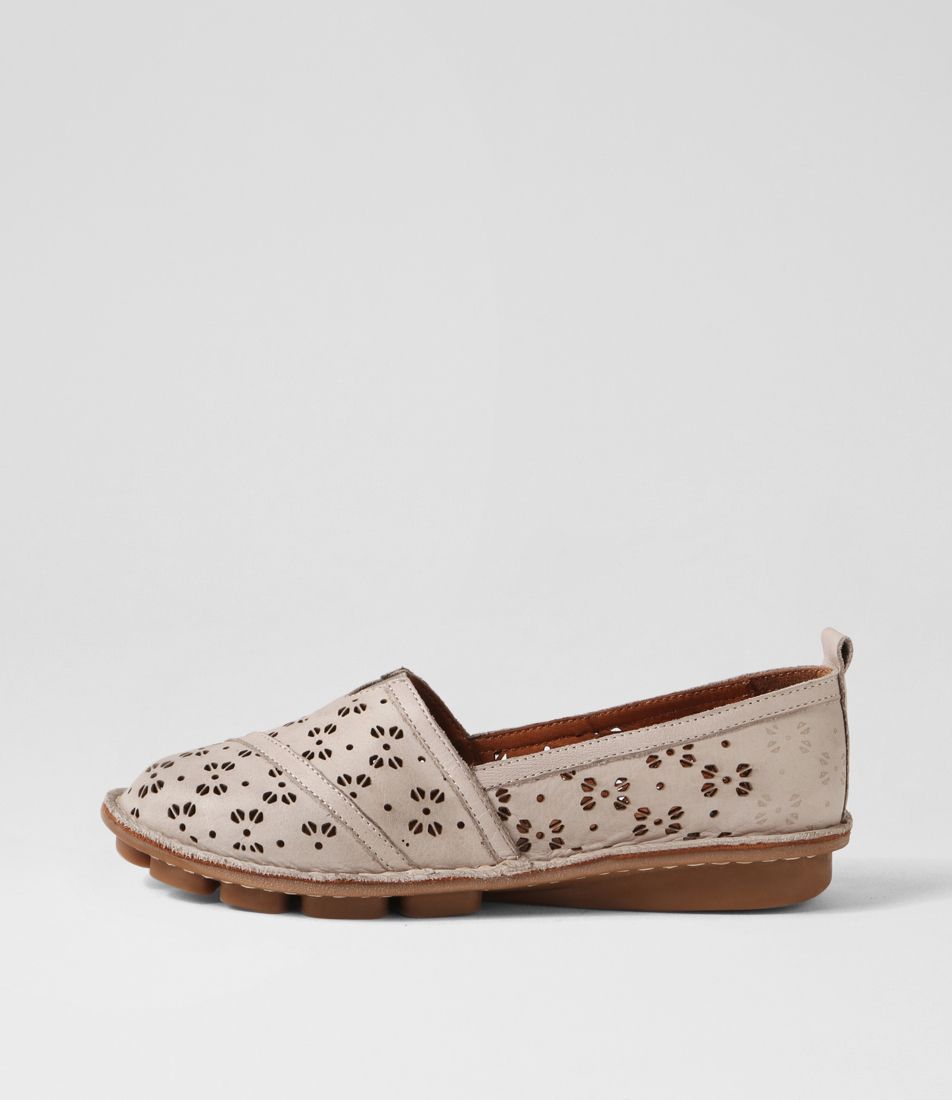 Ligde Taupe Leather Flat Shoes