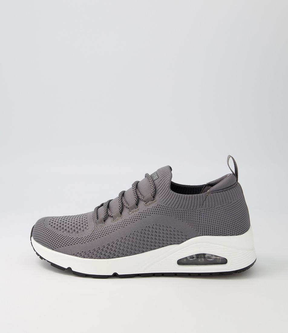 Uno Charcoal Black Knit Sneakers