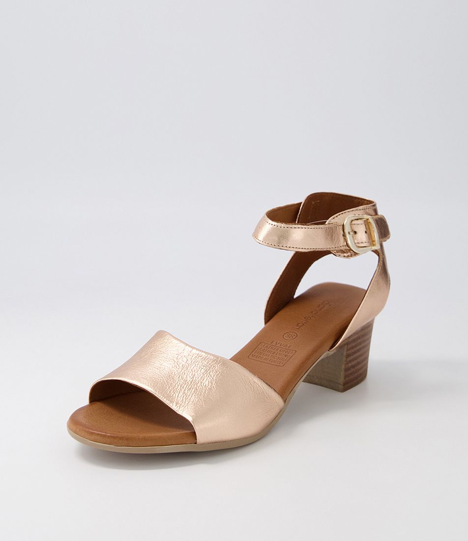 Evvae Rose Gold Leather Sandals