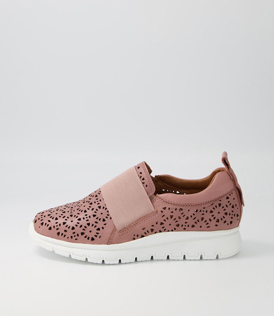 Delish Warm Rose Leather Elastic Sneakers