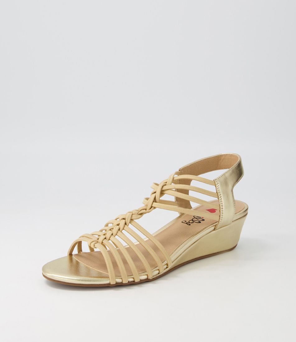 Brinker Pale Gold Elastic Sandals