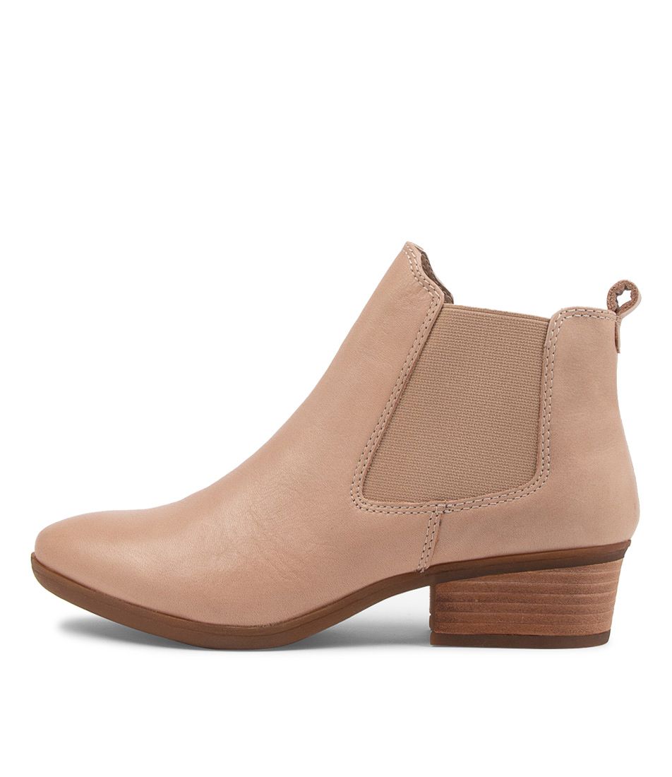 Zenna Cafe Leather Ankle Boots