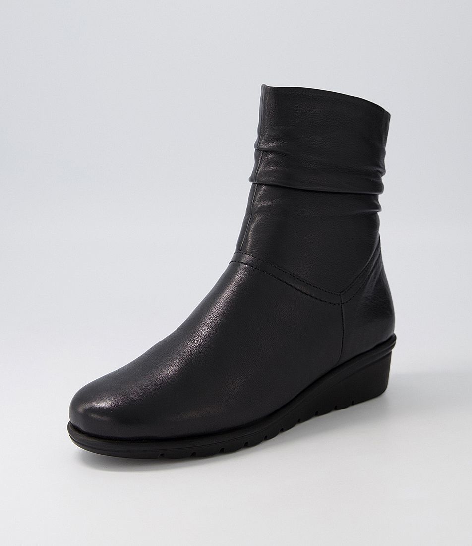 Loulou Black Leather Ankle Boots