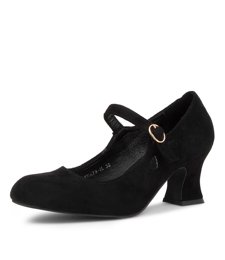 YEATS BLACK MICROSUEDE HEELS