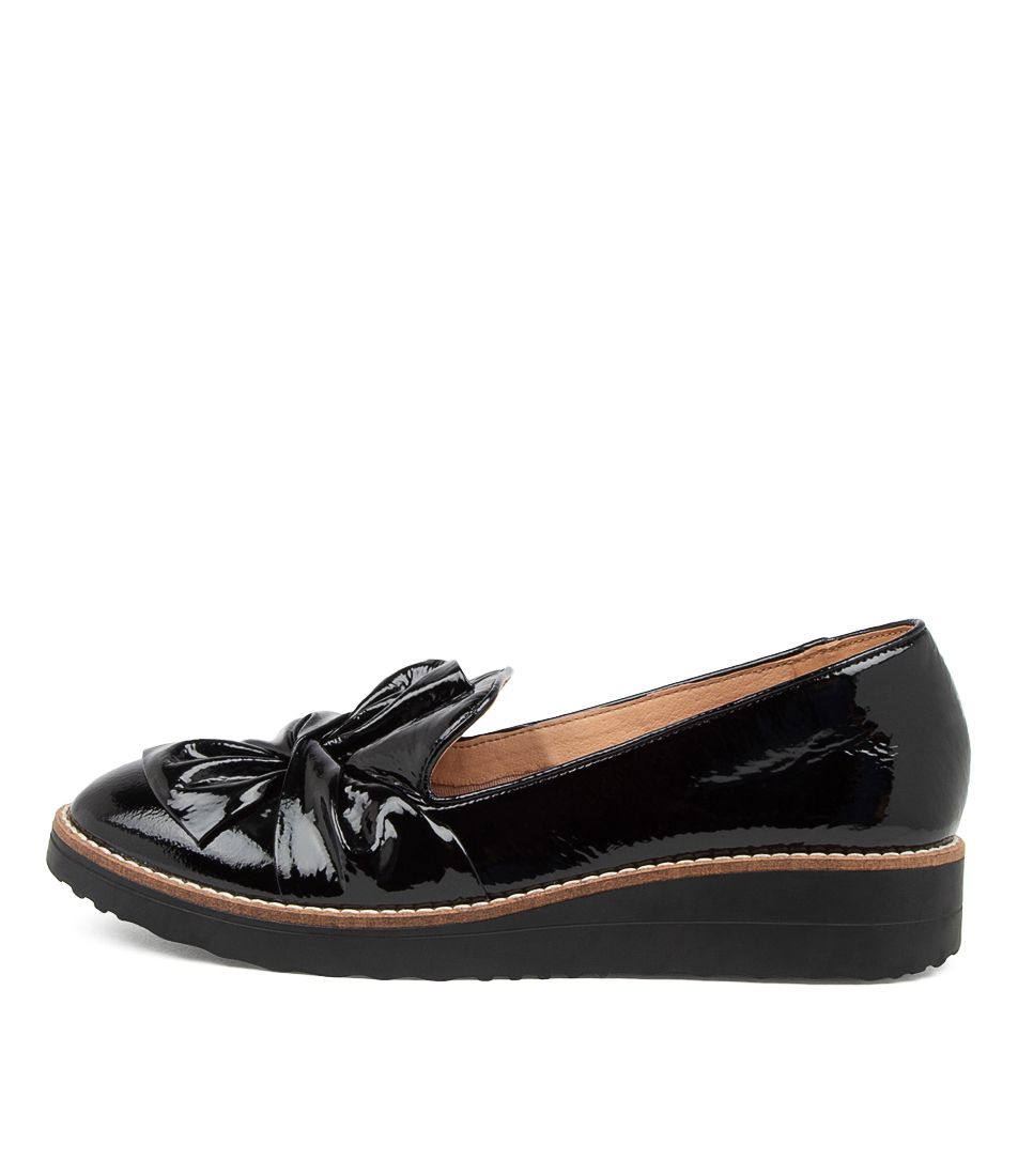 OCLEM BLACK PATENT LEATHER SHOES BLACK SOLE