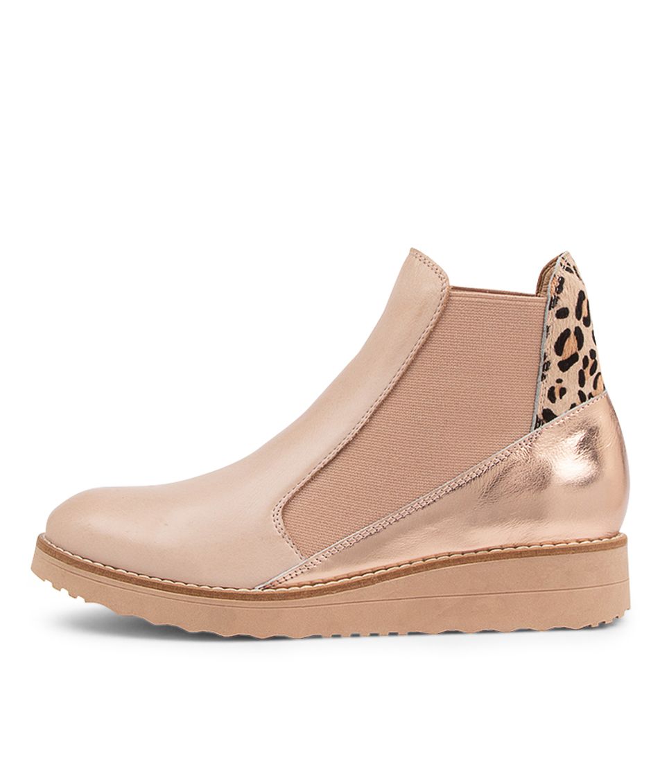 Osiel Cafe Leopard Leather Chelsea Boots