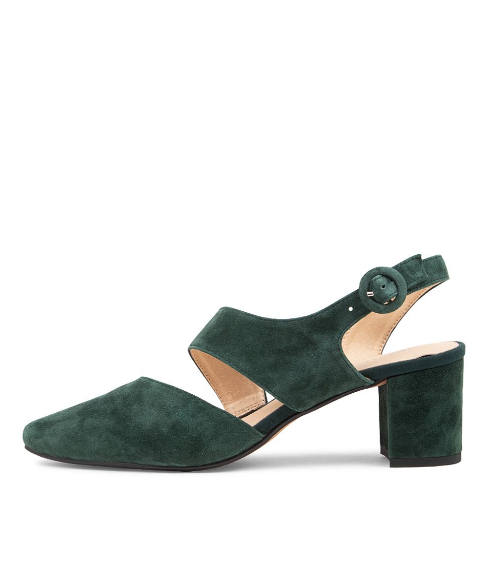 LEESA DEEP GREEN SUEDE HEELS