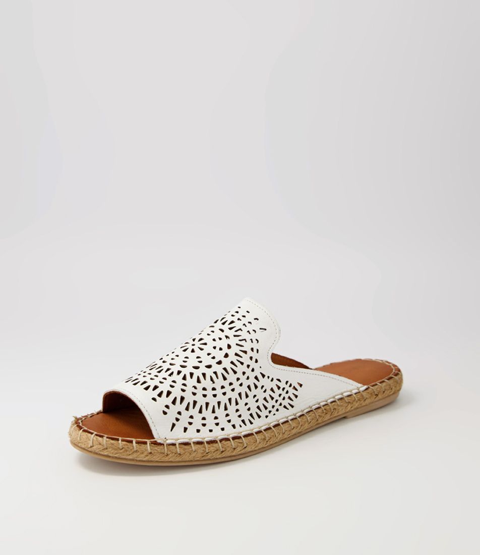 Phreva White Leather Sandals