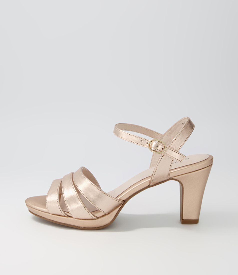 Stawell Rose Gold Leather Sandals