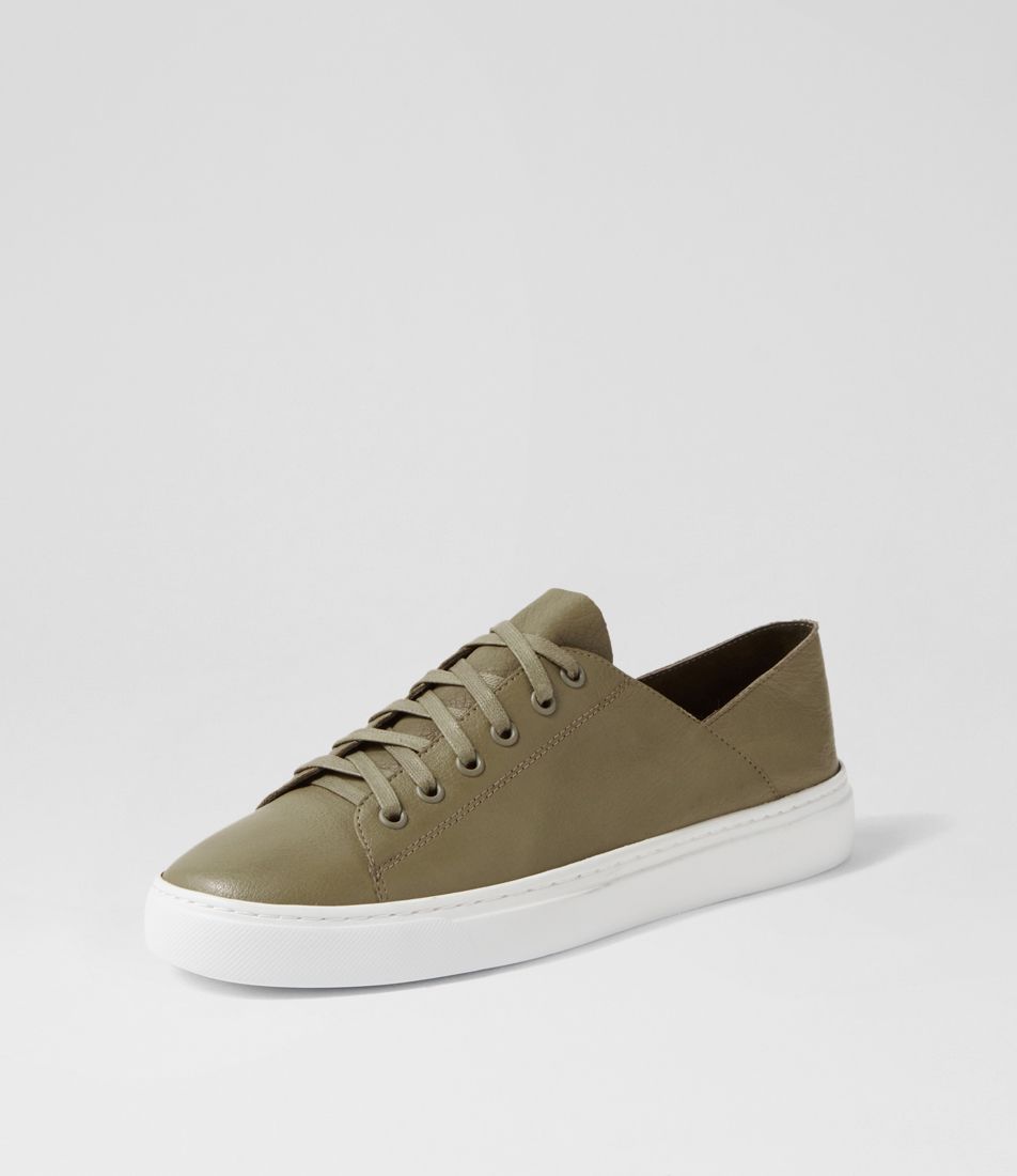 Oaks Khaki Leather Sneakers