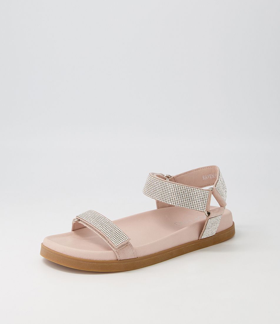 Ravenna Nude Silver Suede Jewels Sandals