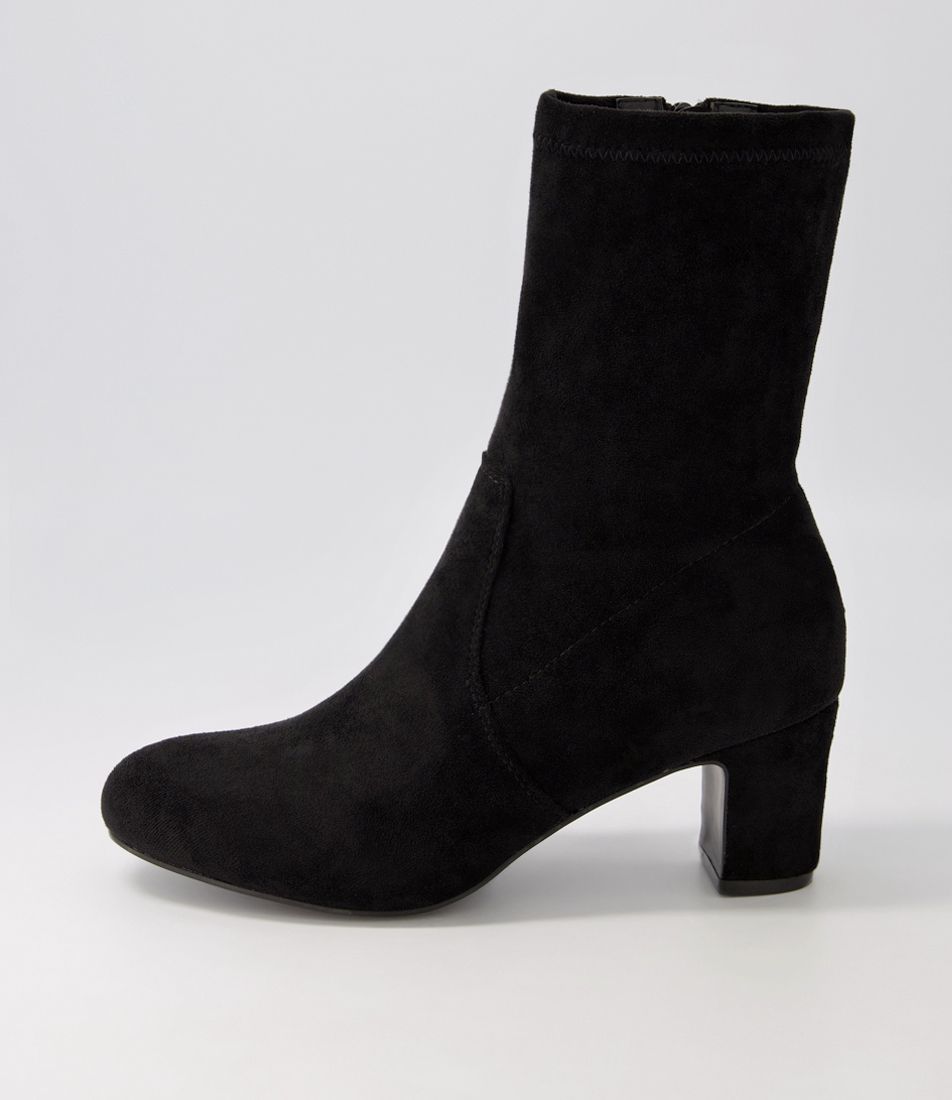 Kerwyn Black Microsuede Ankle Boots
