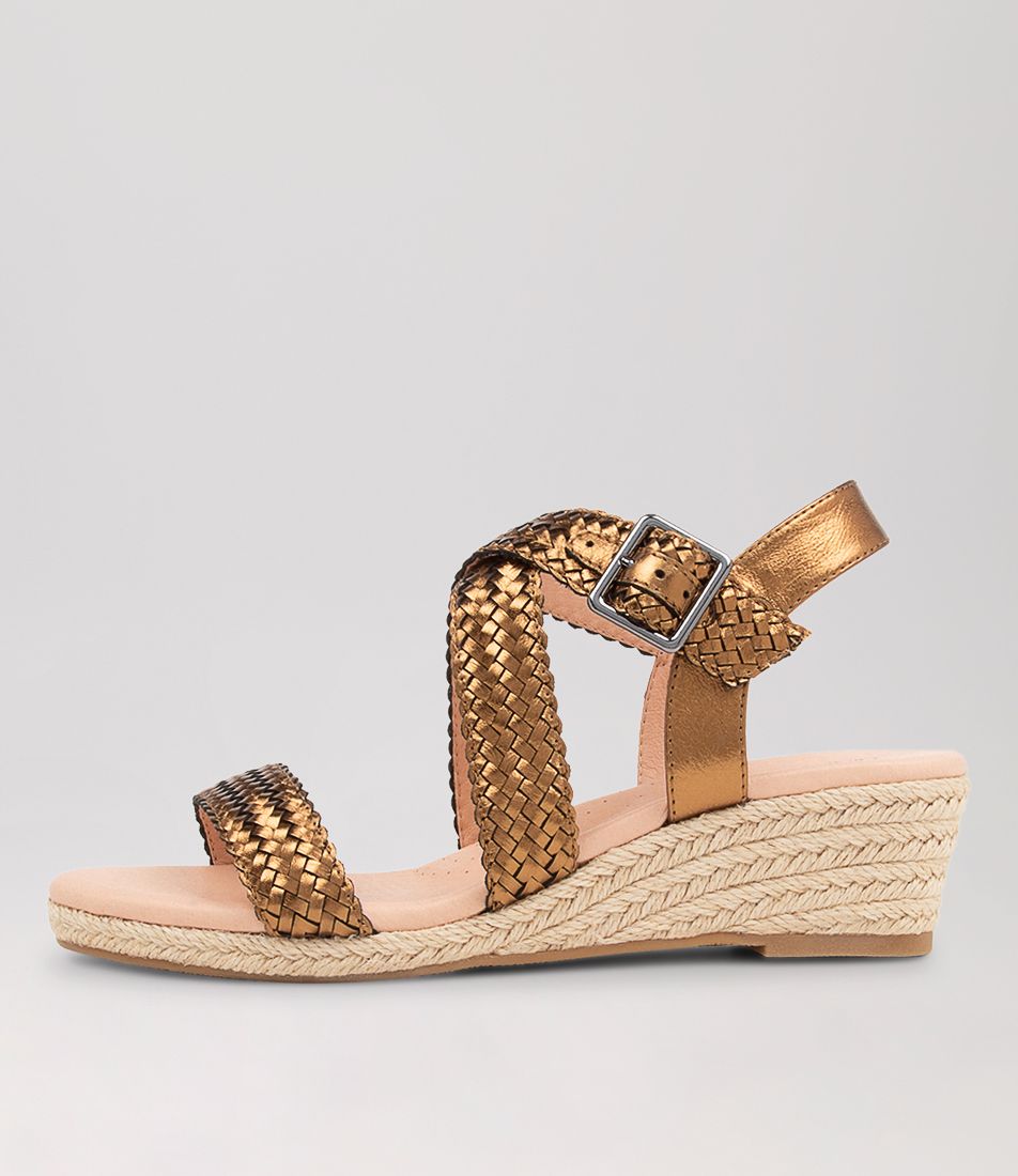 Heather Bronze Metallic Leather Sandals