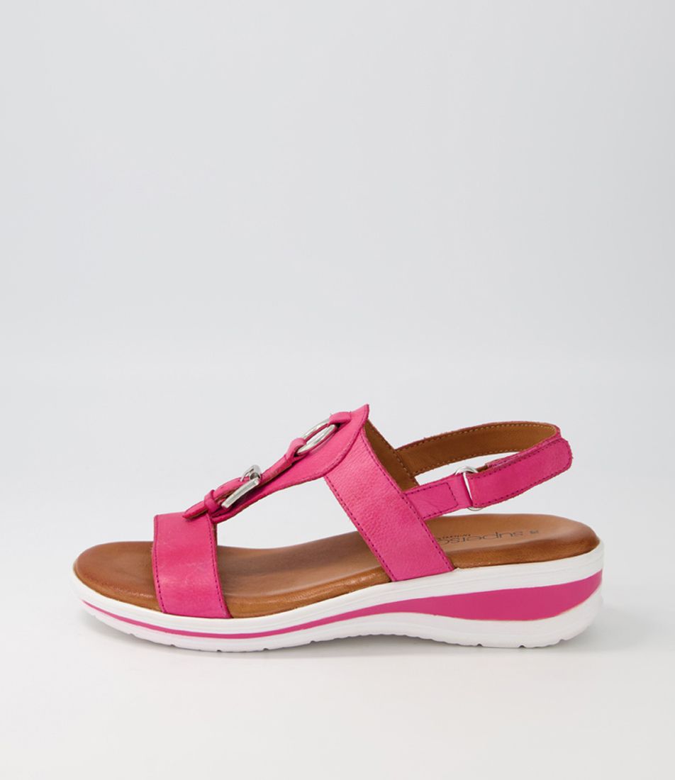 Tomtion Fuchsia Leather Sandals
