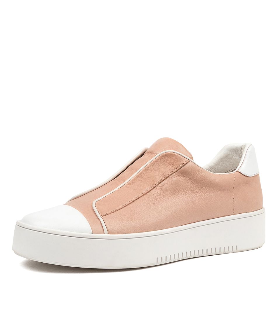 LUNDA WHITE ROSE LEATHER SNEAKERS