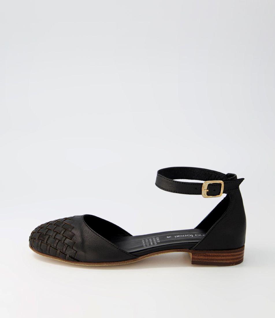 Remery Black Leather Flat Shoes
