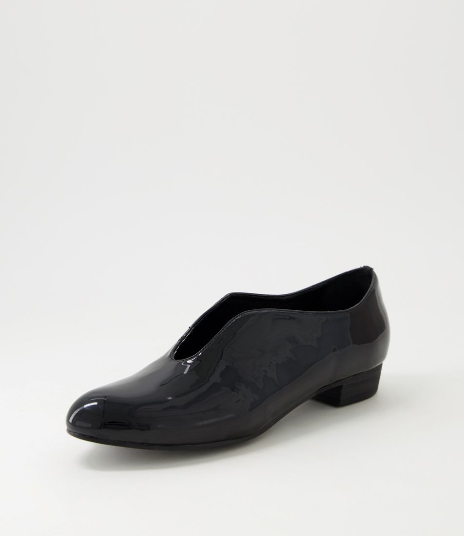 Eamain Black Patent Pu Flat Shoes