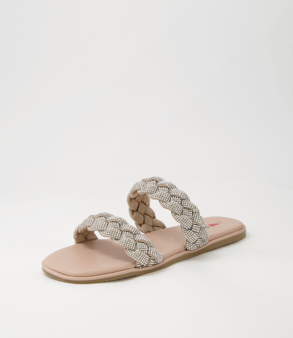Pasha Nude Microsuede Sandals
