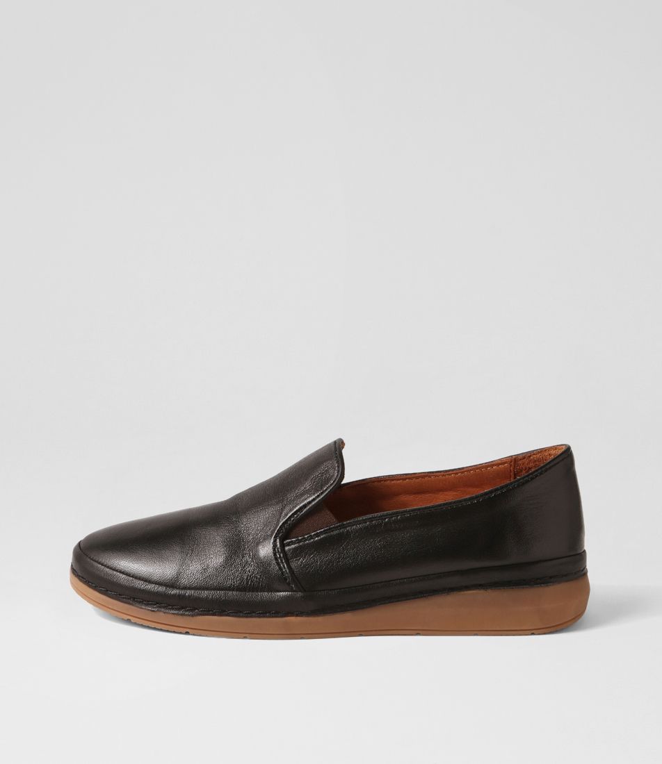 Macenzi Black Gum Sole Leather Loafers