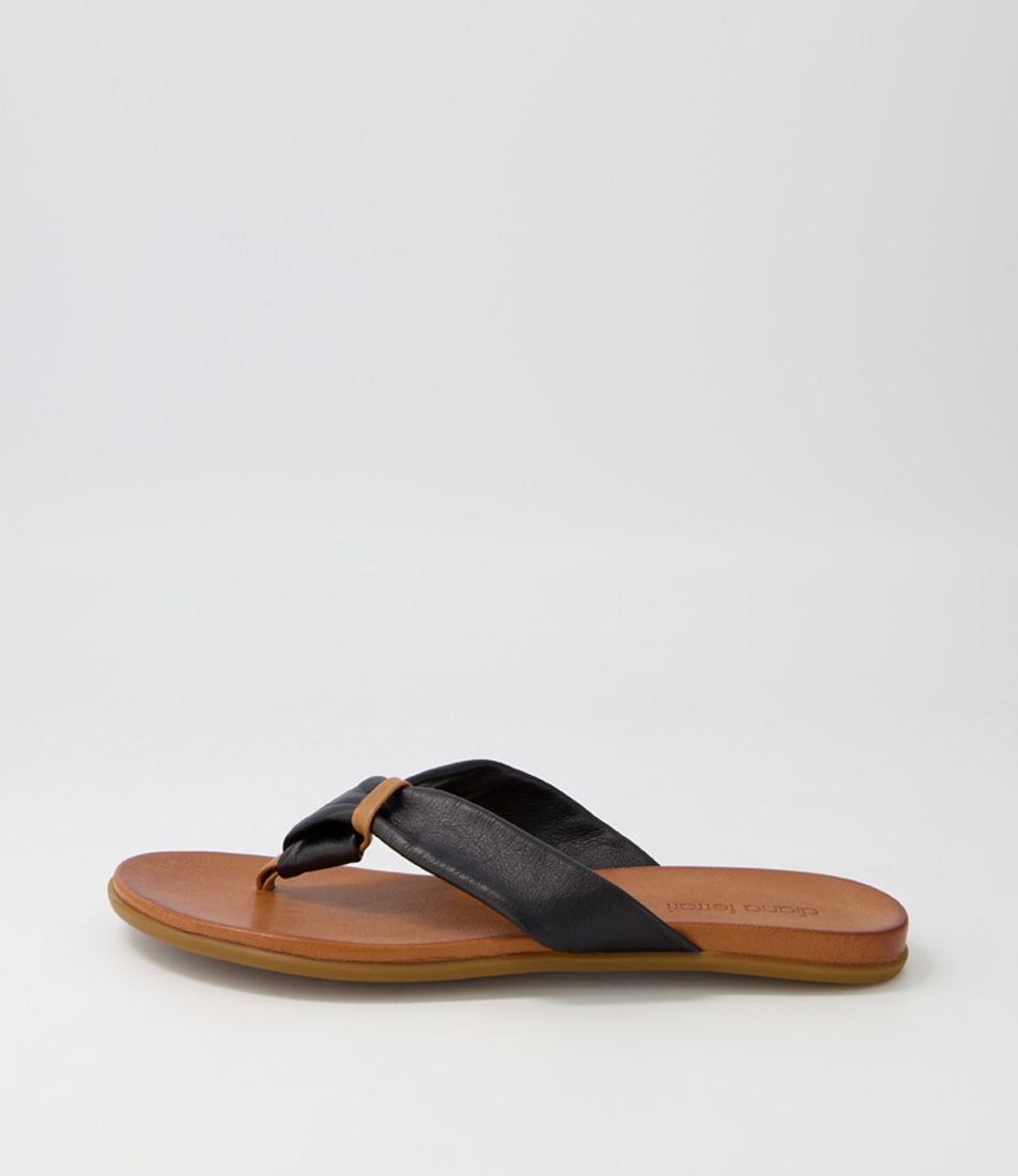 Kaite Black Leather Sandals
