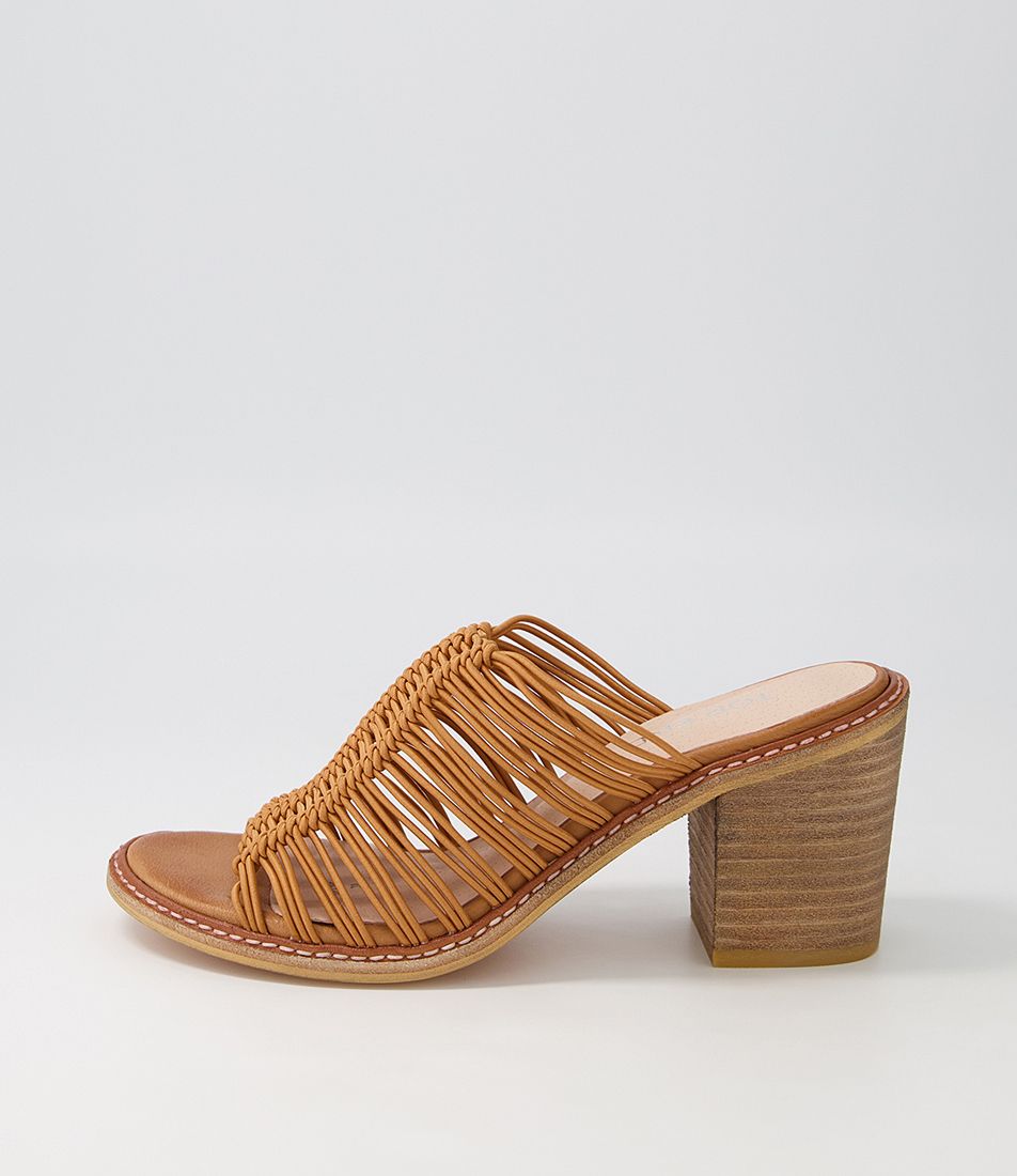 Gradie Dark Tan Elastic Mules