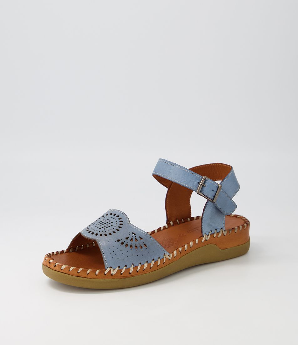 Yelos Denim Leather Sandals