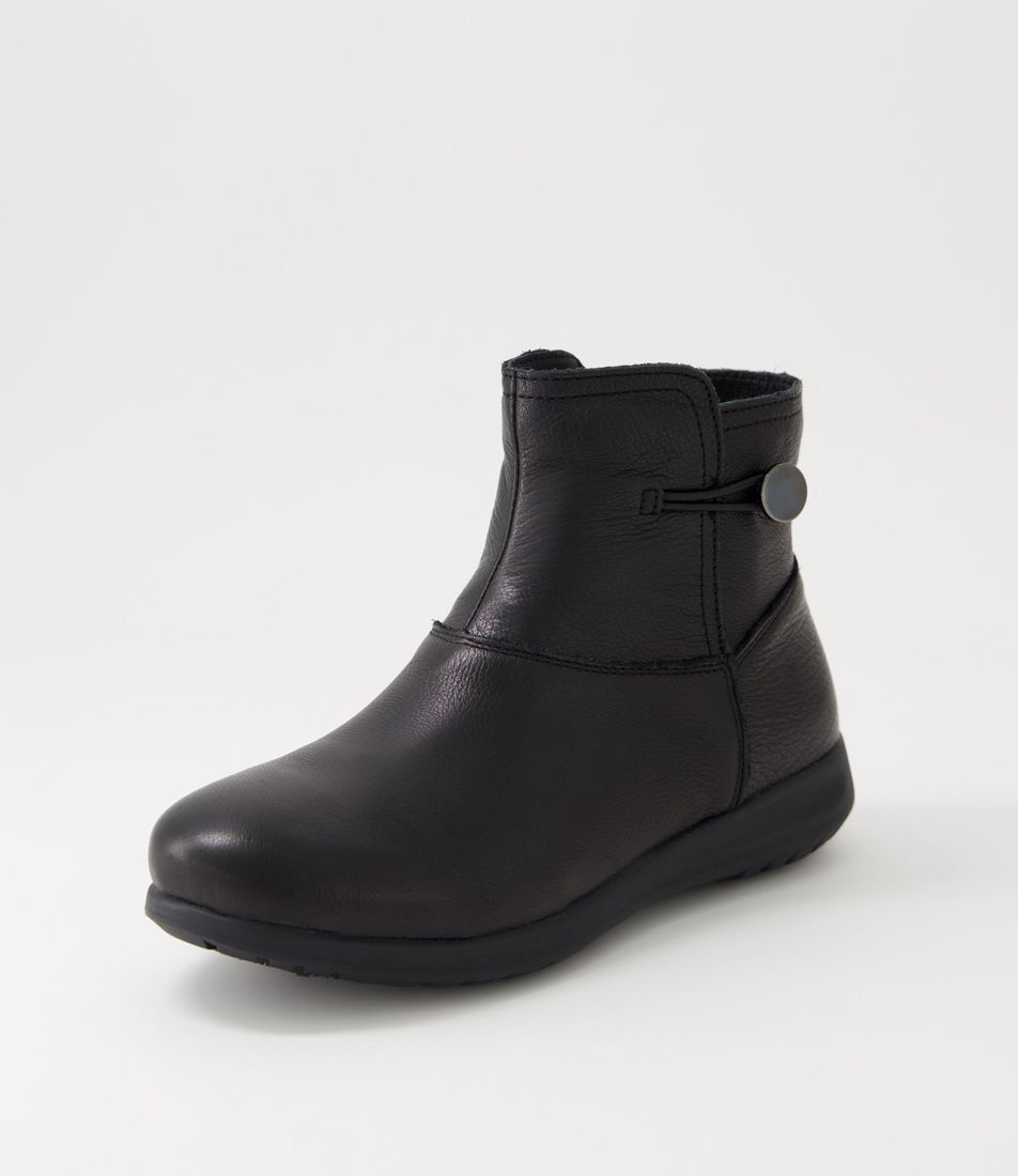 Forreal Black Leather Ankle Boots