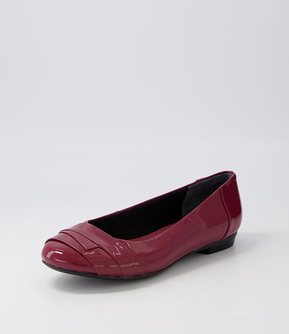 Claudea Wine Patent Leather Ballet Flats
