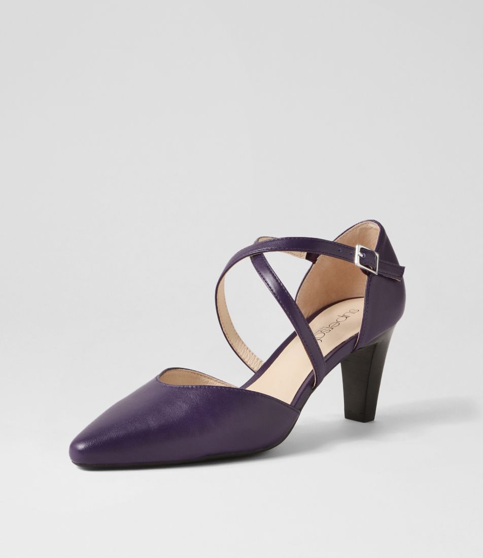 Melborns2 Purple Leather Heels