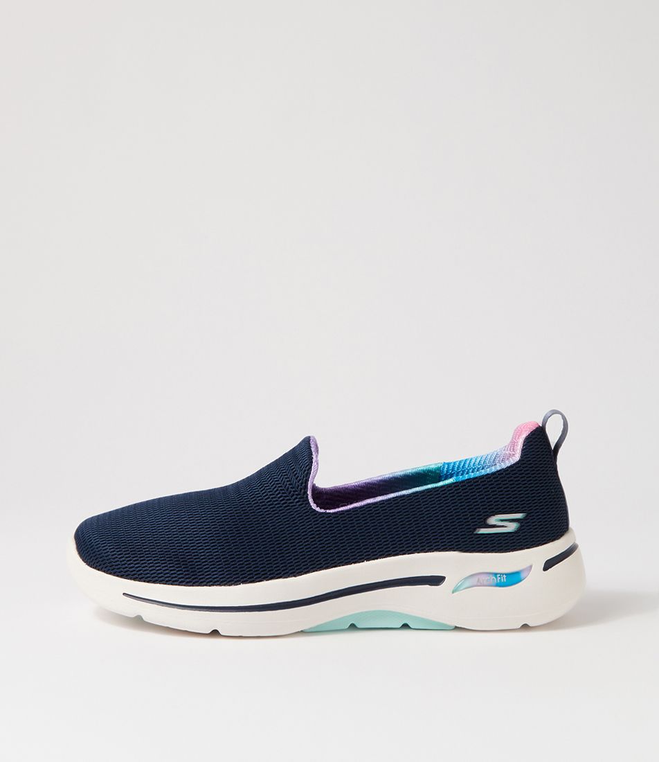 Go Walk Arch Fit Navy Turquoise Sneakers