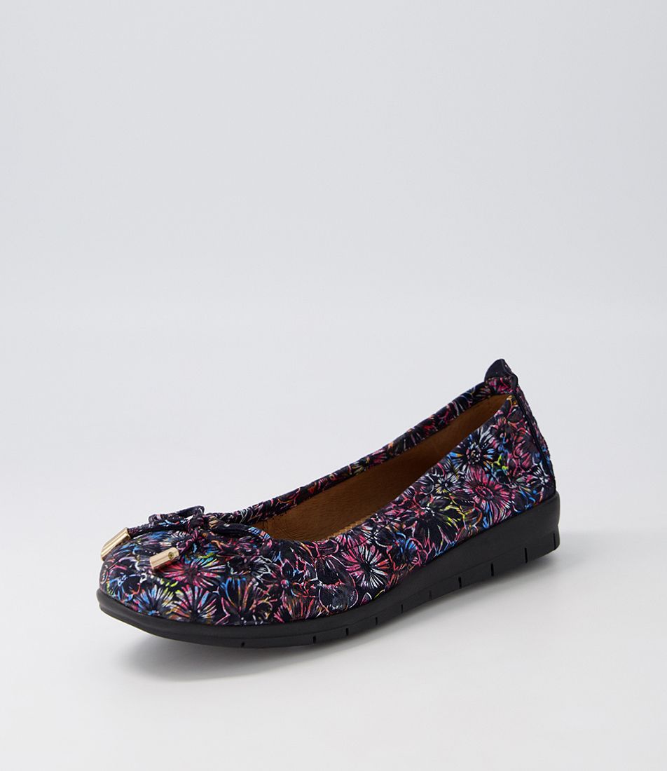 Flex3 Vibrant Floral Suede Ballet Flats