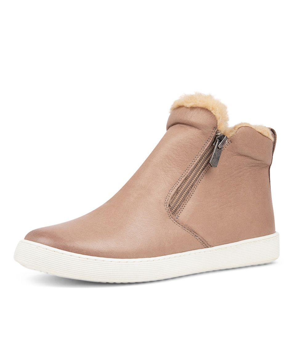 Manara Dark Stone Leather Ankle Boots WS