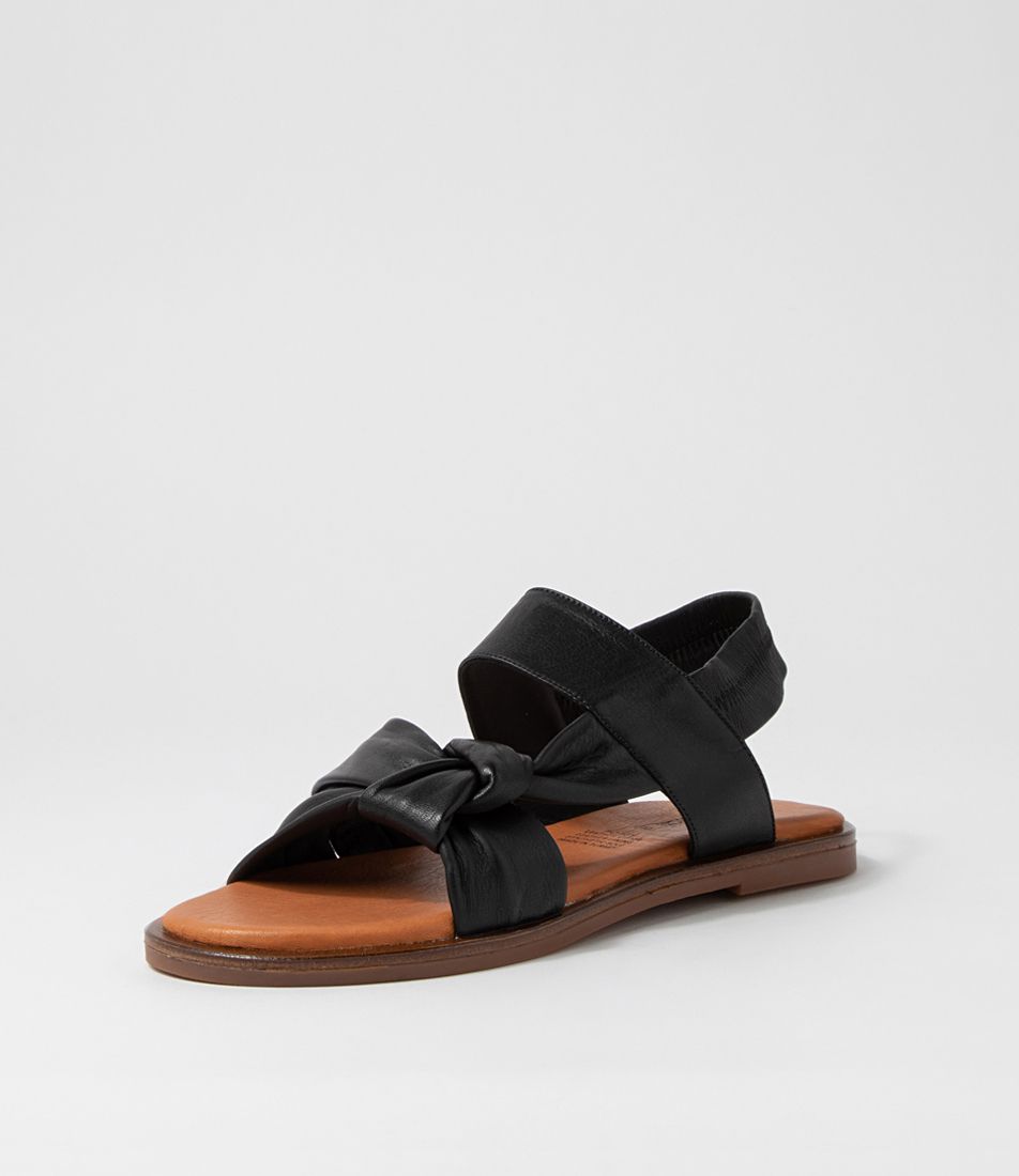 Potey Black Leather Sandals