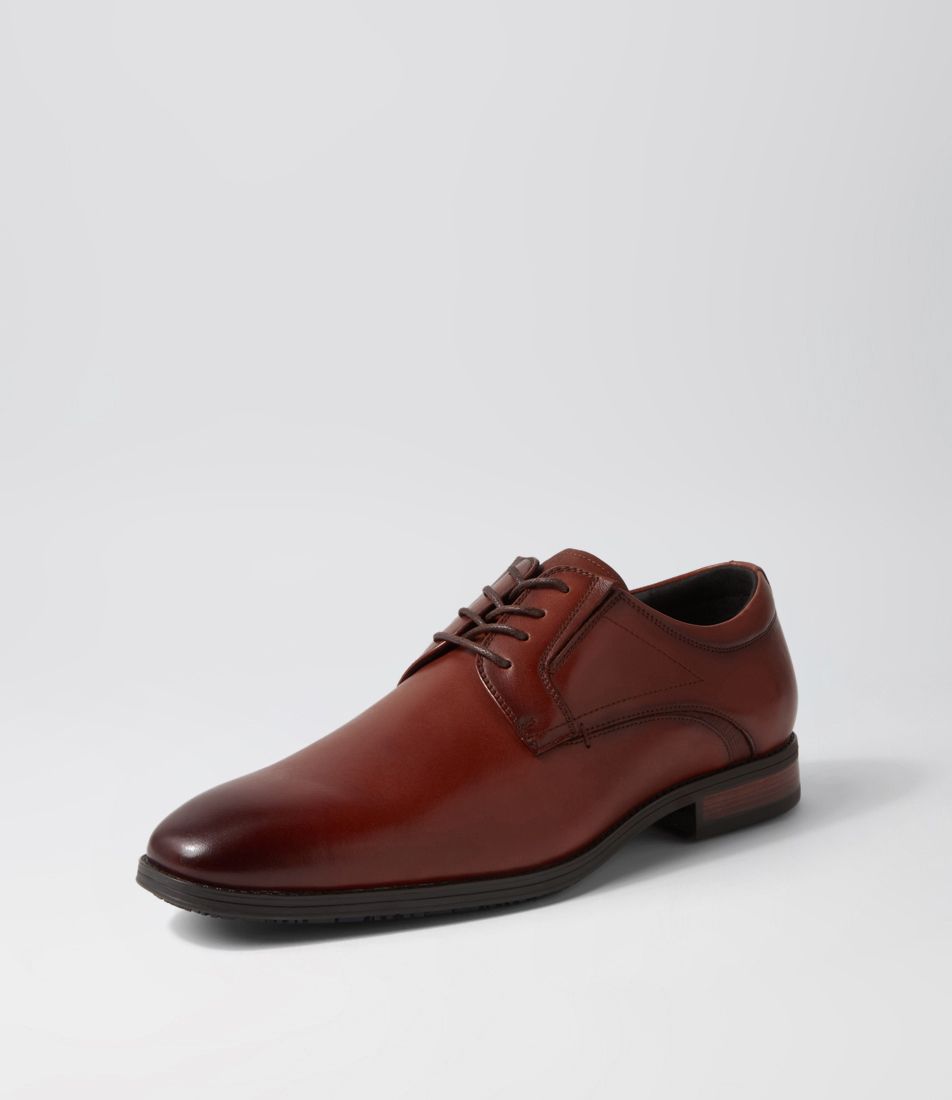 Velocity Tan Leather Lace Up Flats