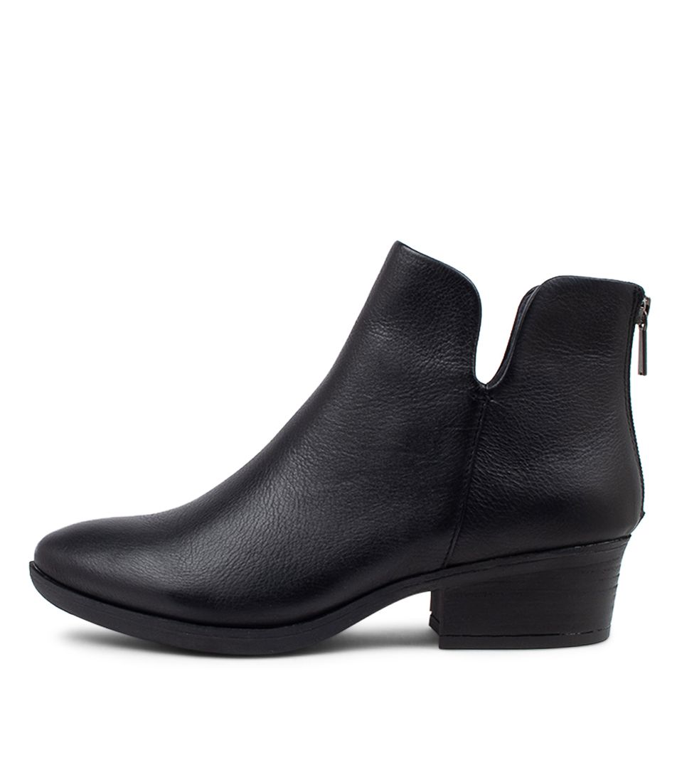 Zhara Black Leather Ankle Boots BH
