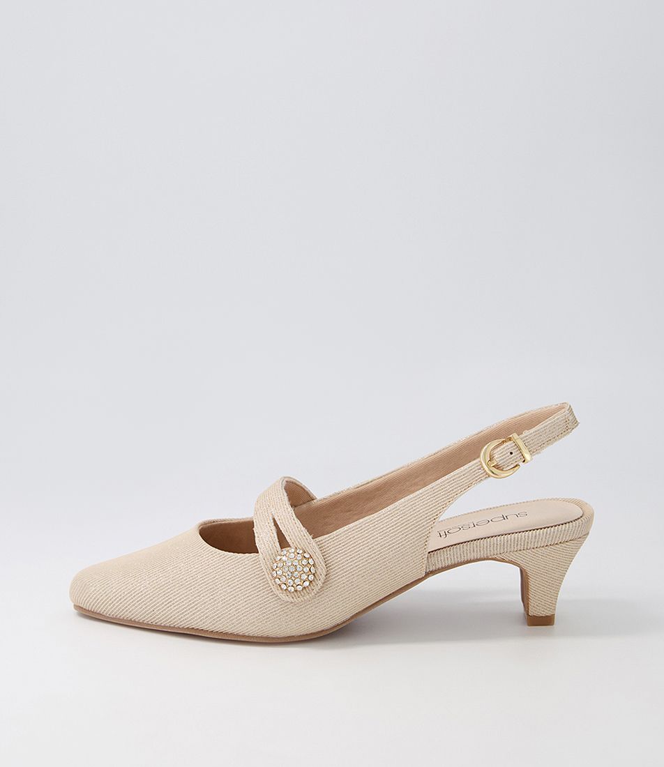 Lisshle2 Platinum Sparkle Fabric Heels