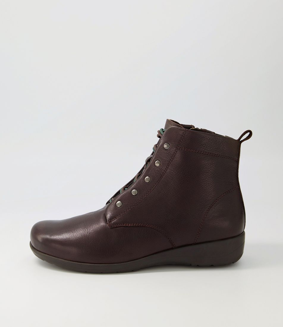 Potions Dark Brown Leather Lace Up Boots