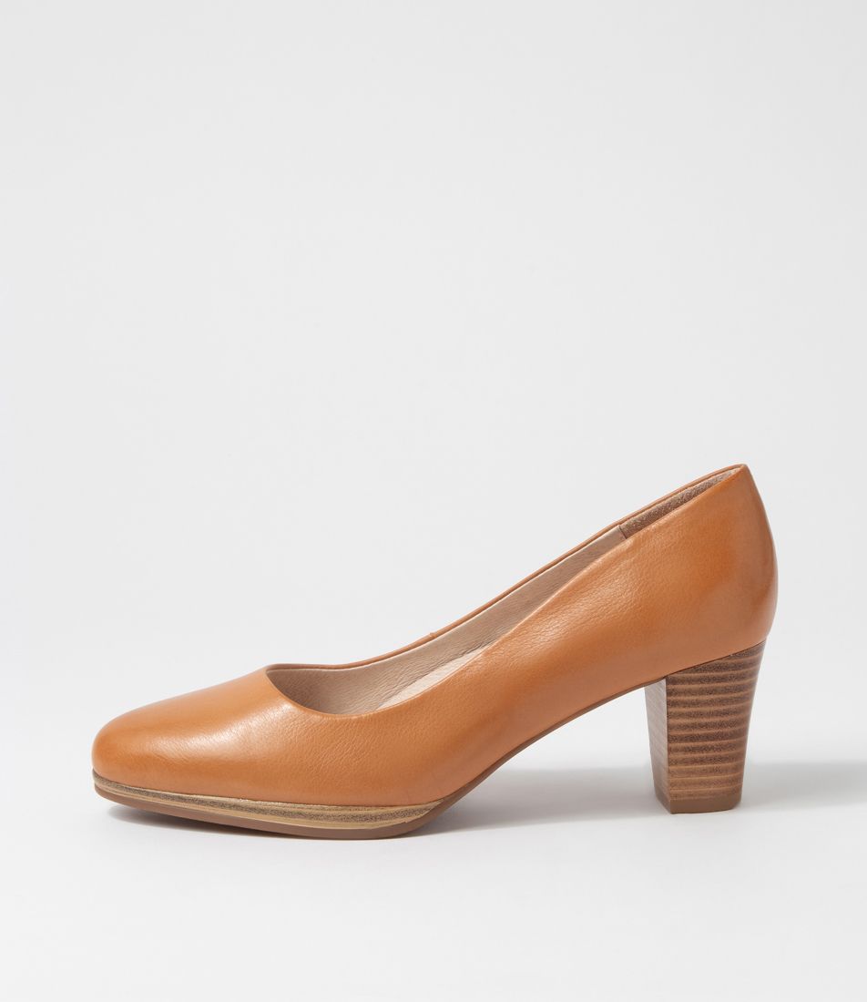Delishs Dark Tan Leather Heels