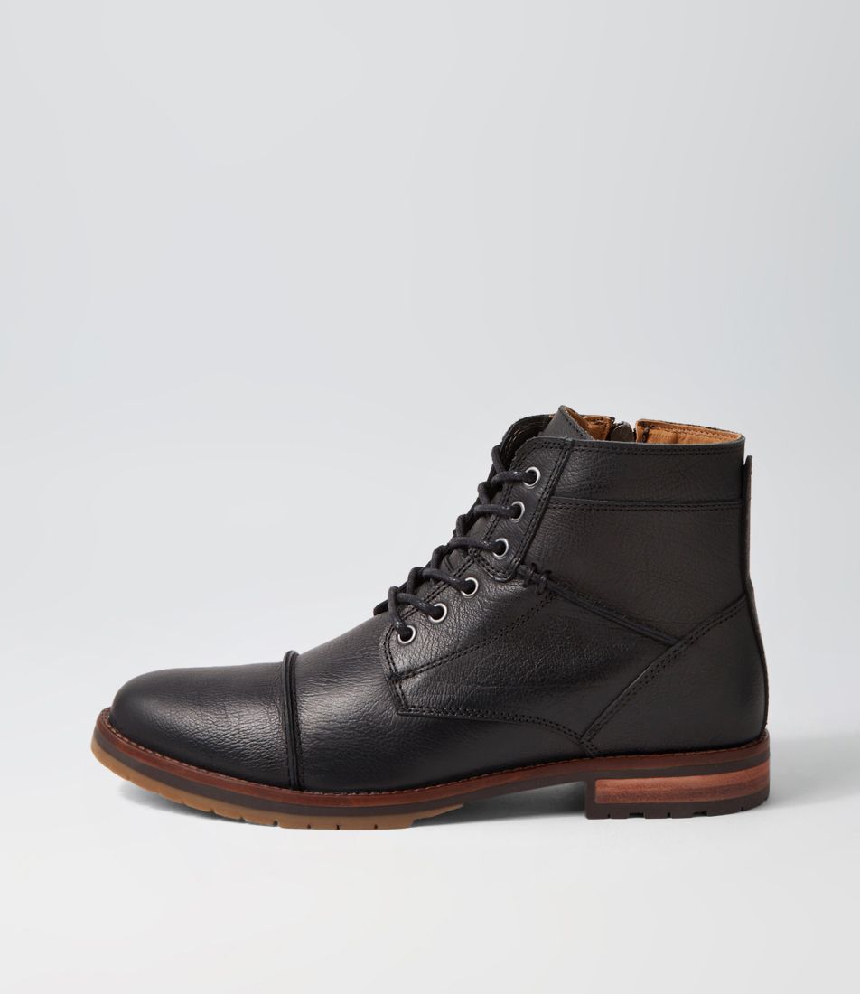 Brooklin 91 Preto Leather Lace Up Boots