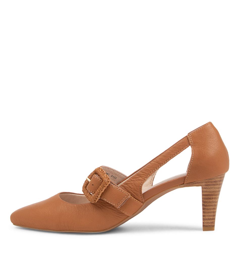 Mentonia2 Tan Leather Pump Heels