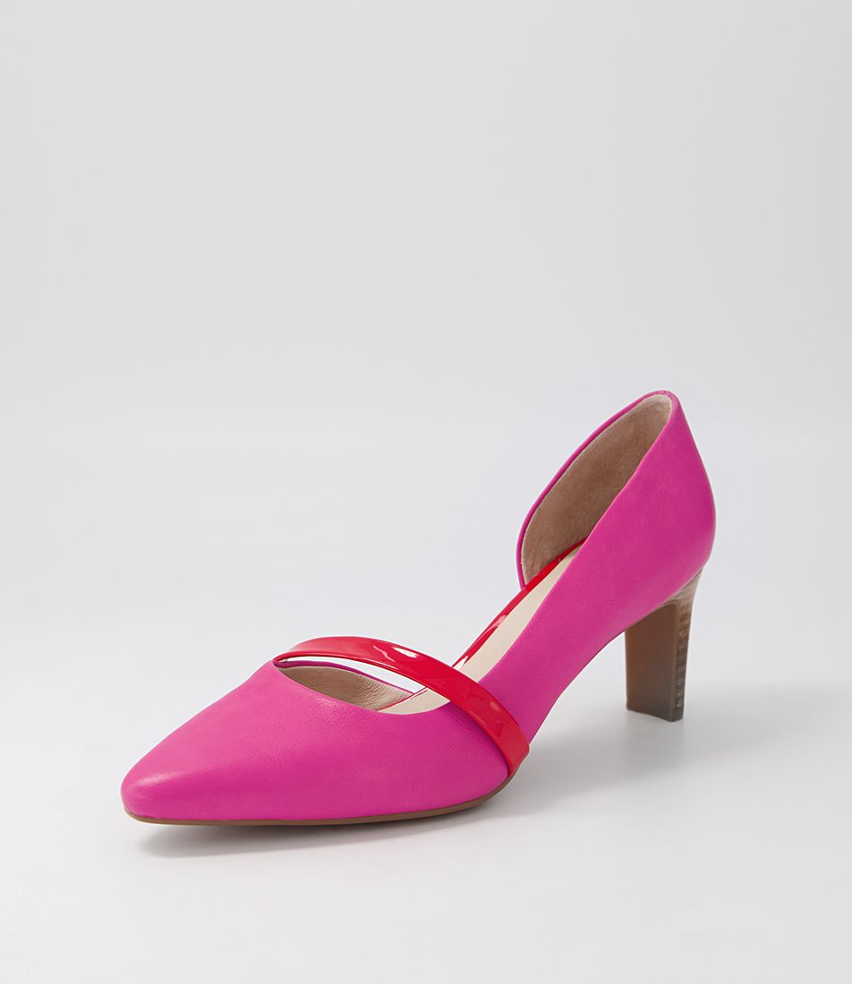 Narda2 Fuchsia Red Leather Patent Heels