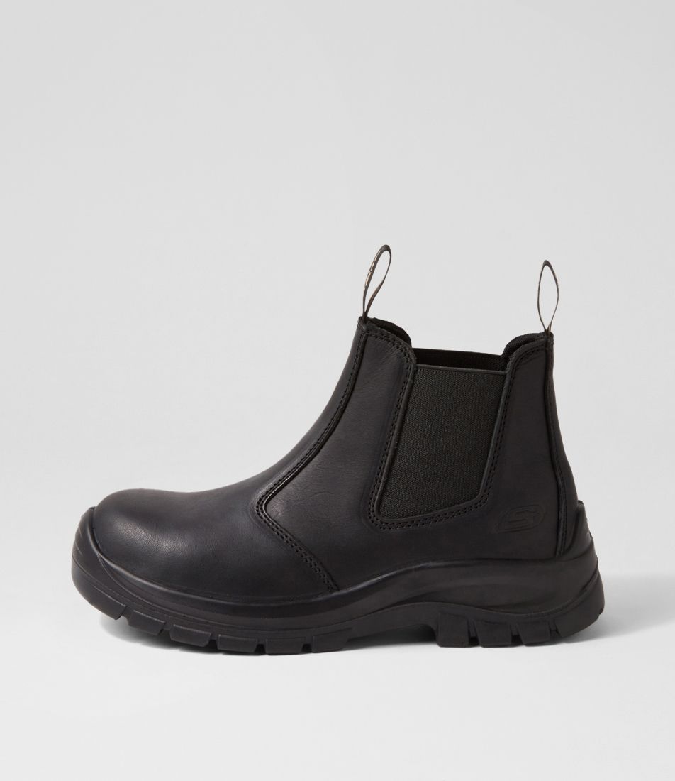 Skx Work Black Leather Chelsea Boots
